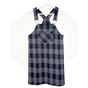 altar'd state Black and White Plaid Overall Dress